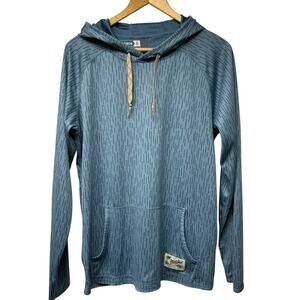 Howler Bros Mens Blue Camo Loggerhead Hoodie Size Medium Active Sweatshirt Flaws